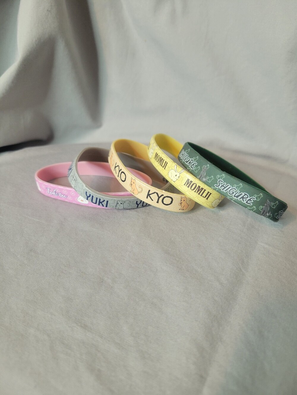 Hot Topic Pastel Fruits Basket Anime Character Silicone Bracelets You get ALL 5!